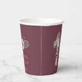 ピンクフラワービッグ16誕生日ガールフォトコラージュ 紙コップ (右)