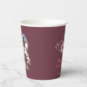 ピンクフラワービッグ18誕生日ガールフォトコラージュ 紙コップ (左)