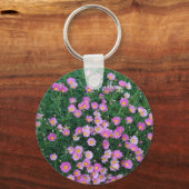 ピンクフラワーフィールドキーチェーン キーホルダー (正面)