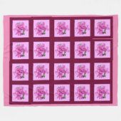 ピンクフラワーフリースブランケット フリースブランケット (正面(横))