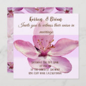 ピンクフラワーブロッサムカスタムウェディング招待状 招待状 (正面/裏面)