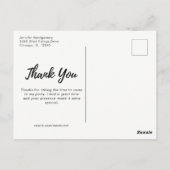 ピンクフラワーブーケオンピーチ感謝していパーティー ポストカード (裏面)