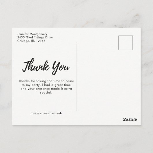 ピンクフラワーブーケオンピーチ感謝していパーティー ポストカード (裏面)