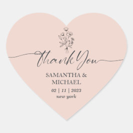 ピンクフラワーブーケ結婚シグネチャー ハートシール