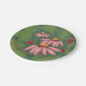 ピンクフラワープレート ペーパープレート (アングル)