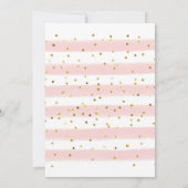 ピンクフラワーベビーイン開花ベビーシャワー 招待状 (裏面)