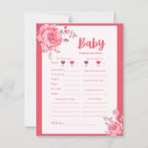 ピンクフラワーベビーシャワー予報及びアドバイスゲーム