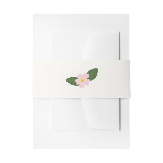 ピンクフラワーベリーバンド結婚ズ 招待状ベリーバンド (正面例)