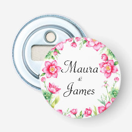 ピンクフラワーボタン型栓抜き 栓抜き