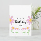 ピンクフラワーママ誕生日カード サンキューカード (スタンド正面)