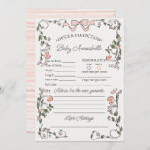 ピンクフラワーマーケットフレッシュフローラアドバイスベビー 招待状 (正面/裏面)