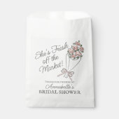 ピンクフラワーマーケットフレッシュフローラブライダルシャワー フェイバーバッグ (正面)