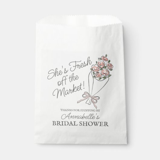 ピンクフラワーマーケットフレッシュフローラブライダルシャワー フェイバーバッグ (正面)
