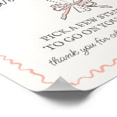 ピンクフラワーマーケットフレッシュフローラブーケバーサイン ポスター (角)