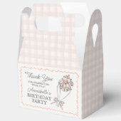 ピンクフラワーマーケットフレッシュフローラ誕生日パーティー フェイバーボックス (見開き)