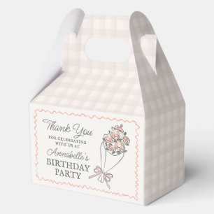 ピンクフラワーマーケットフレッシュフローラ誕生日パーティー フェイバーボックス