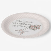 ピンクフラワーマーケットフレッシュフローラ誕生日パーティー ペーパープレート (アングル)