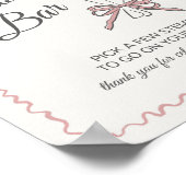 ピンクフラワーマーケットフレッシュフローラ開花バー標識 ポスター (角)