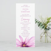 ピンクフラワーミニマリストのエレガントな結婚式 プログラム (スタンド正面)