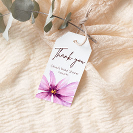 ピンクフラワーミニマリスト ギフトタグ