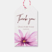 ピンクフラワーミニマリスト ギフトタグ (正面)