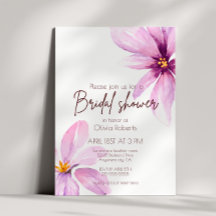 ピンクフラワーミニマルエレガントブライダルシャワー