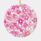 ピンクフラワーレース セラミックオーナメント (裏面)