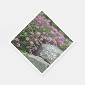 ピンクフラワーロックガーデン スタンダードランチョンナプキン (角)