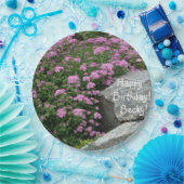 ピンクフラワーロックガーデン ペーパープレート (パーティー)