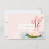 ピンクフラワーロータスヨガスパギフト券 招待状 (正面)