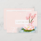 ピンクフラワーロータスヨガスパギフト券 招待状 (正面/裏面)