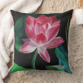 ピンクフラワーロータス装飾用クッション51 cm x 51 cm クッション (ブランケット)