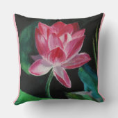 ピンクフラワーロータス装飾用クッション51 cm x 51 cm クッション (裏面)