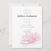 ピンクフラワー卒業パーティー招待状 招待状 (正面)