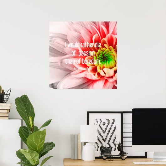 ピンクフラワー引用文ポスター ポスター (ホームオフィス)