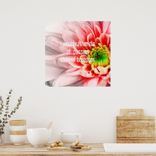 ピンクフラワー引用文ポスター ポスター (キッチン)