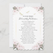 ピンクフラワー悔やみや弔慰サンキューカード 招待状 (裏面)