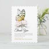 ピンクフラワー悔やみや弔慰サンキューカード 招待状 (スタンド正面)