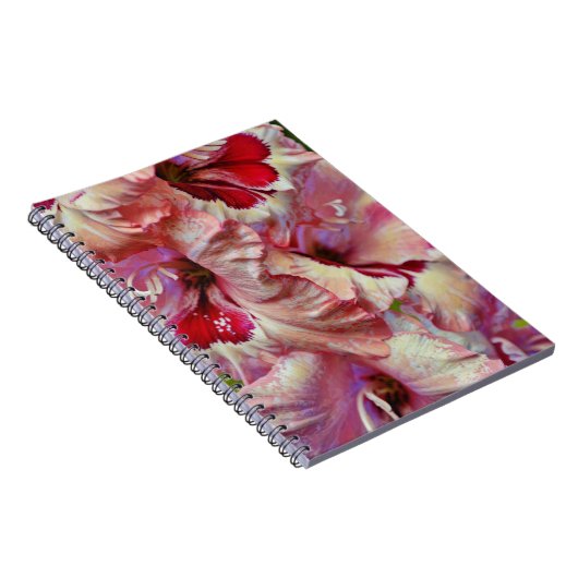 ピンクフラワー抽象芸術アートジャーナルノート ノートブック (右側)