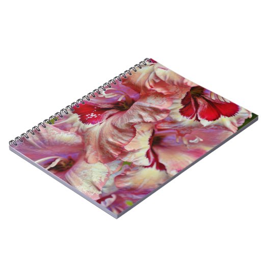 ピンクフラワー抽象芸術アートジャーナルノート ノートブック (左側)