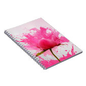 ピンクフラワー抽象芸術絵を描(ばちゃばちゃ)跳ねる ノートブック (右側)