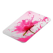 ピンクフラワー抽象芸術絵を描（ばちゃばちゃ）跳ねる マグネット (左側)