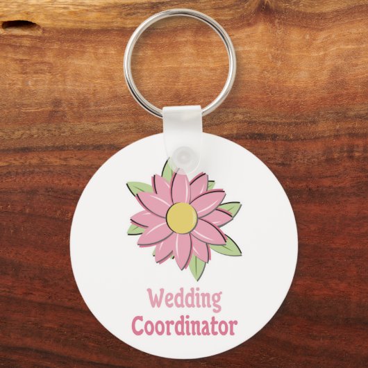 ピンクフラワー結婚ズコーディネーター キーホルダー (正面)