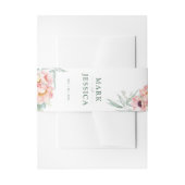 ピンクフラワー結婚式招待状ベリーバンドポートレート 招待状ベリーバンド (正面例)