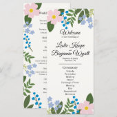 ピンクフラワー結婚式 プログラム (正面/裏面)