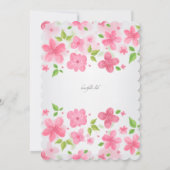 ピンクフラワー縁ど招待状 招待状 (裏面)