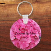 ピンクフラワー花の写真自然 キーホルダー (正面)
