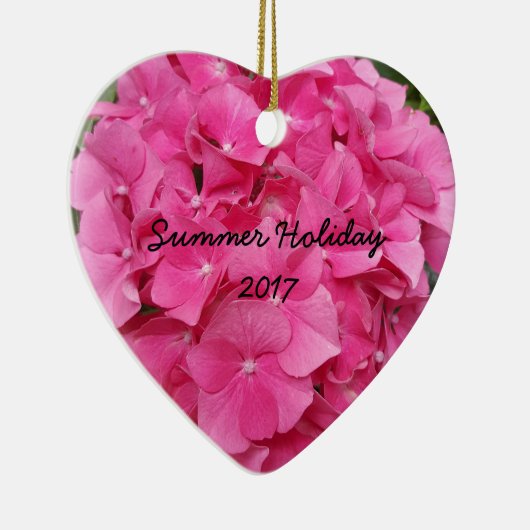 ピンクフラワー花の写真自然 セラミックオーナメント (右)