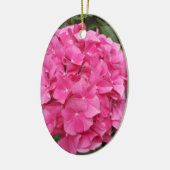 ピンクフラワー花の写真自然 セラミックオーナメント (左)