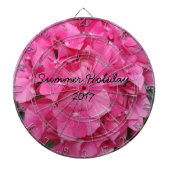 ピンクフラワー花の写真自然 ダーツボード (正面)